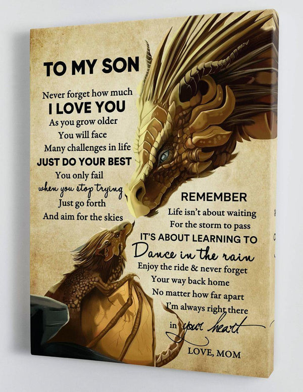 To My Son - From Mom - Framed Canvas Gift MS037 - DivesArt LLC